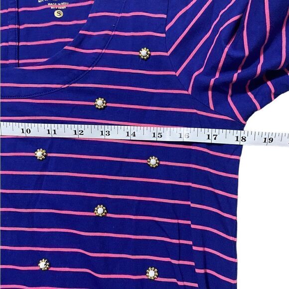 Lilly Pulitzer Pearl Beaded Cotton Striped Shift Dress - Picture 5 of 6